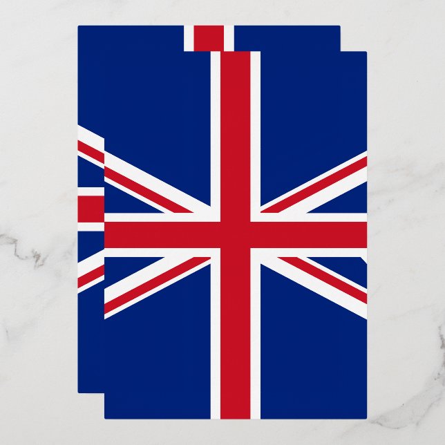 United Kingdom flag Foil Invitation (Front/Back)