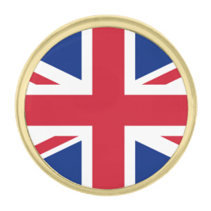 United Kingdom flag Gold Finish Lapel Pin