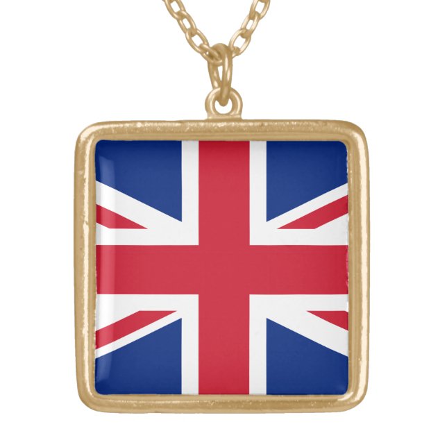 United Kingdom flag Gold Plated Necklace (Front)