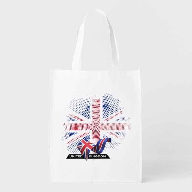 United Kingdom Flag Grocery Bag (Front)