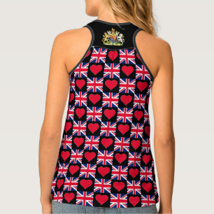 United Kingdom Flag Heart Fun British Flag UK Tank Top