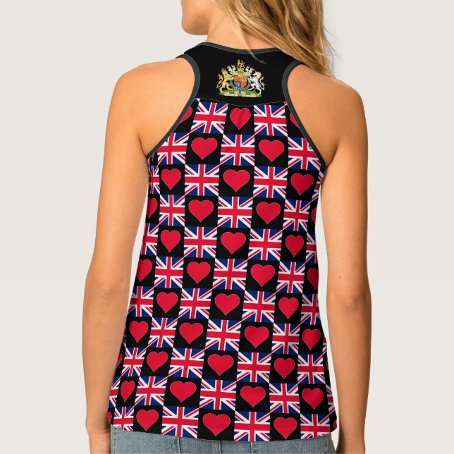 United Kingdom Flag Heart Fun British Flag UK Tank Top (Back)