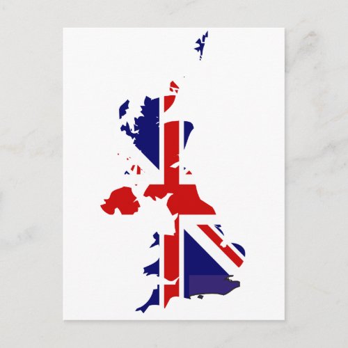 United Kingdom flag map Postcard