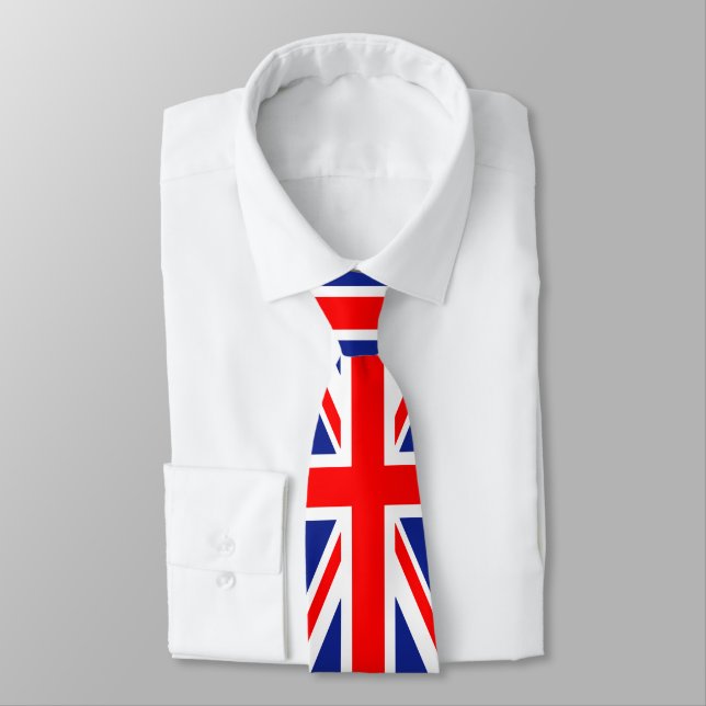United Kingdom flag Neck Tie (Tied)