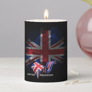 United Kingdom Flag Pillar Candle