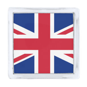 United Kingdom flag Silver Finish Lapel Pin