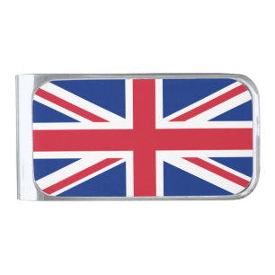 United Kingdom flag Silver Finish Money Clip