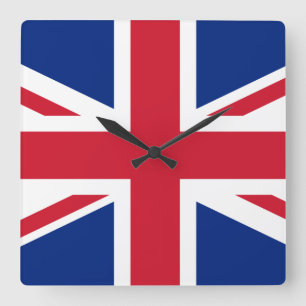 United Kingdom flag Square Wall Clock