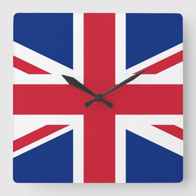 United Kingdom flag Square Wall Clock (Front)