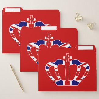 United Kingdom Flag / Union Jack Crown - Red File Folder