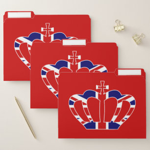United Kingdom Flag / Union Jack Crown - Red File Folder