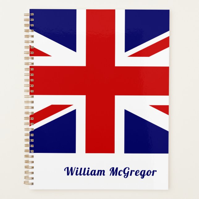 United Kingdom Flag / Union Jack Personalized Planner (Front)