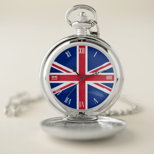United Kingdom Flag Union Jack Pocket Watch