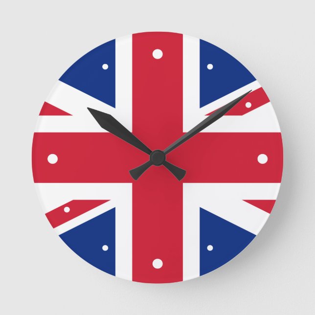 United Kingdom Flag Union Jack Round Clock (Front)
