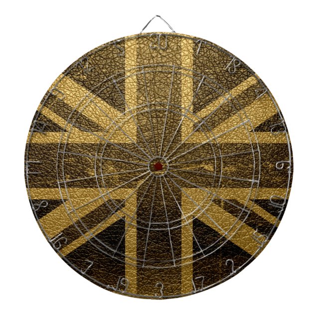 United Kingdom Flag Vintage #2 Dartboard With Darts (Front)