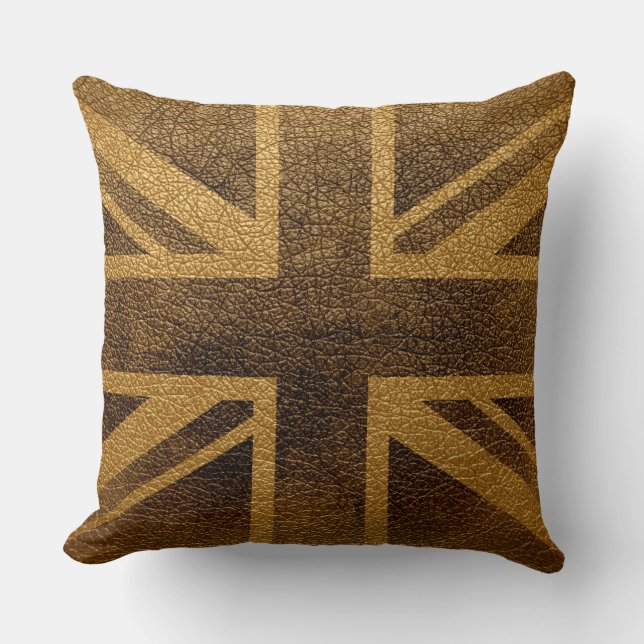 United Kingdom Flag Vintage #3 Throw Pillow (Front)