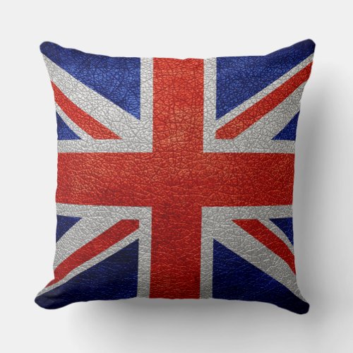 United Kingdom Flag Vintage Throw Pillow