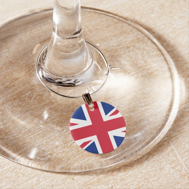 United Kingdom flag Wine Glass Charm (In Situ)