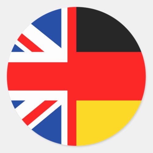 united kingdom germany country half flag symbol en classic round sticker
