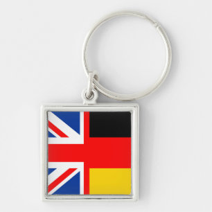 united kingdom germany half flag english language  keychain