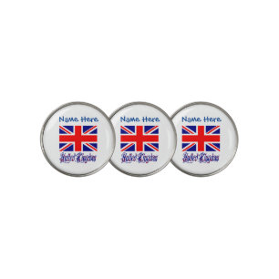 United Kingdom Great Britain Flag Blue Personalize Golf Ball Marker