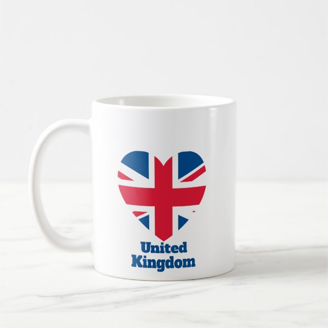 United Kingdom Heart Flag  Coffee Mug (Left)
