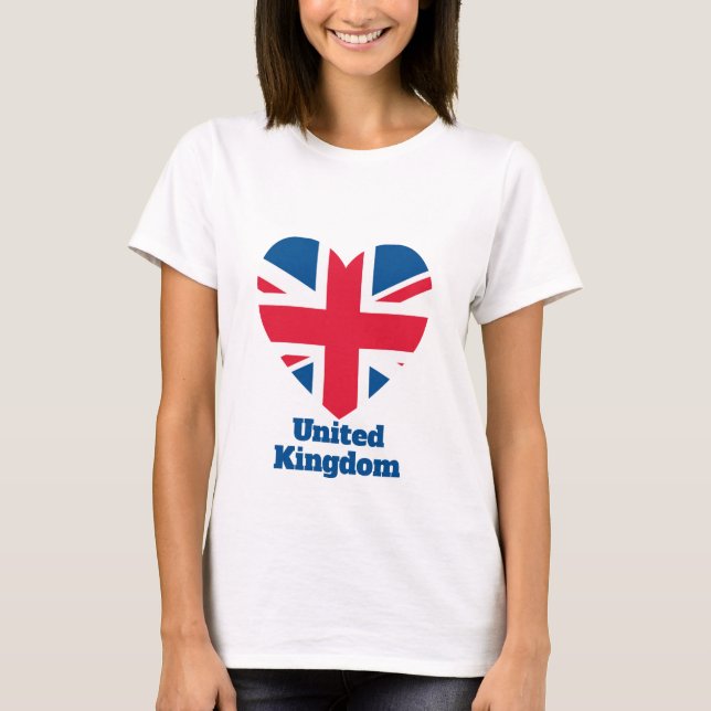 United Kingdom Heart Flag T-Shirt (Front)