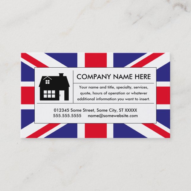 united kingdom home business card (Front)