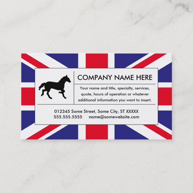 united kingdom horse business card (Front)