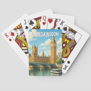 United Kingdom Illustration Travel Art Vintage Poker Cards