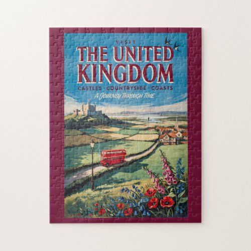 United Kingdom Landscape Illustration Travel Art Jigsaw Puzzle