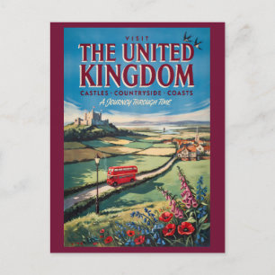 United Kingdom Landscape Illustration Travel Art Postcard