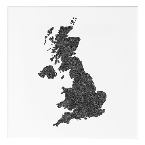 United Kingdom Map Design with Hidden Borders  Acrylic Print