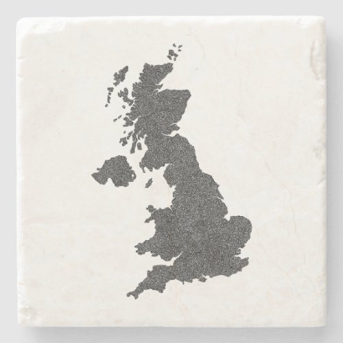United Kingdom Map Design with Hidden Borders  Stone Coaster