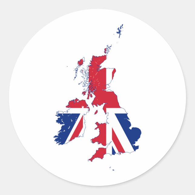 United Kingdom map Flag GB Classic Round Sticker (Front)