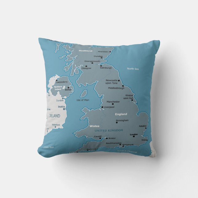 United Kingdom Map Pillow (Front)