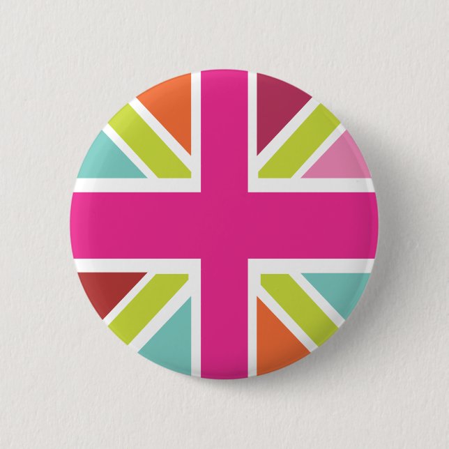 United Kingdom multi color flag button (Front)