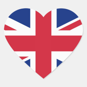 United Kingdom National Flag Heart Sticker