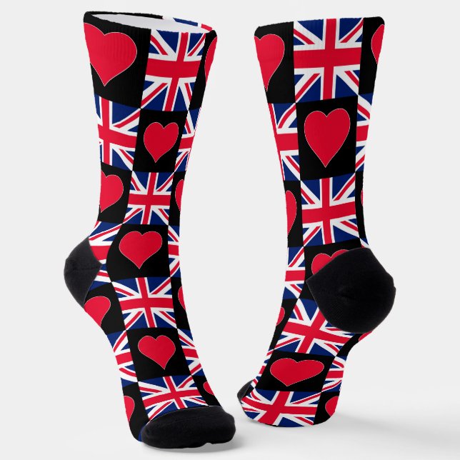 United Kingdom National Flag UK Pride Patriotic Socks (Angled)