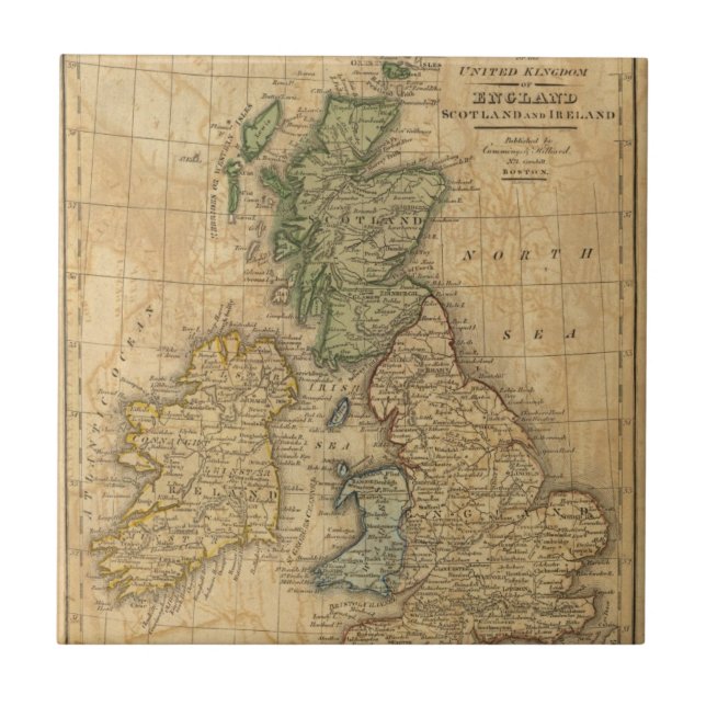 United Kingdom of England, Scotland and Ireland Ceramic Tile (Front)