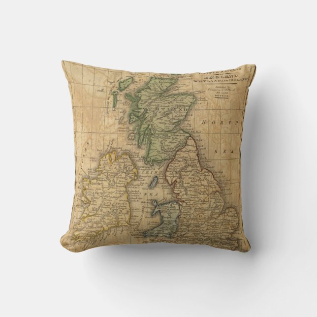 United Kingdom of England, Scotland and Ireland Throw Pillow (Front)