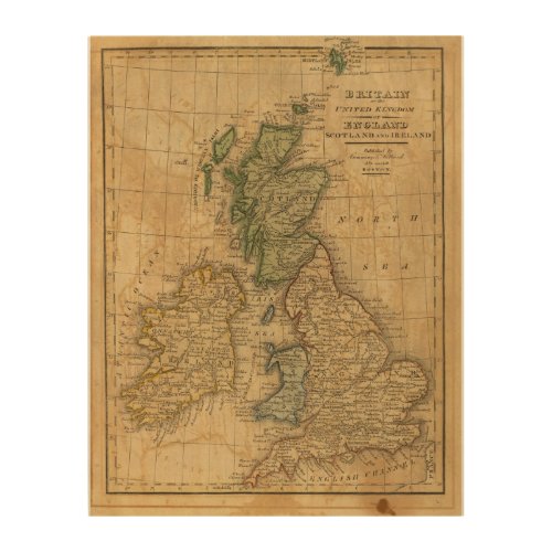 United Kingdom of England Scotland and Ireland Wood Wall Decor