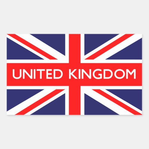 United Kingdom On British Flag Rectangular Sticker