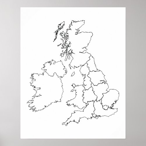 United Kingdom Outline Poster