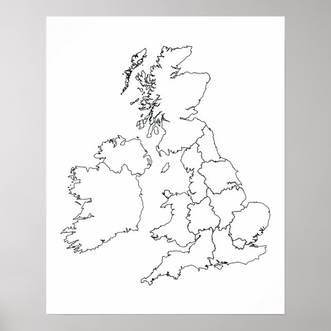 United Kingdom Outline Poster (Front)