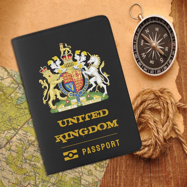 United Kingdom Passport, British coat of Arms flag Passport Holder (Creator Uploaded)