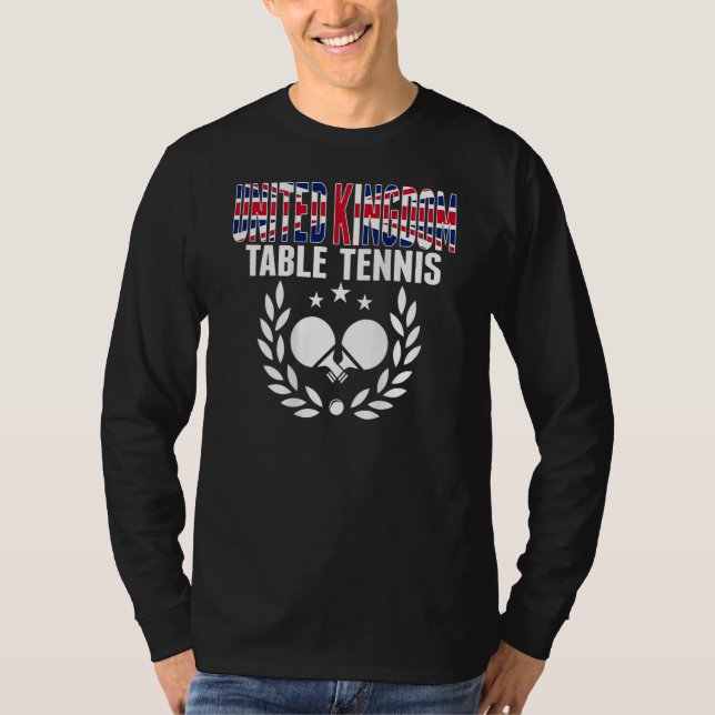 United Kingdom Ping Pong     UK Table Tennis Suppo T-Shirt (Front)