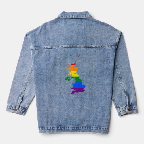 United Kingdom pride map  Denim Jacket