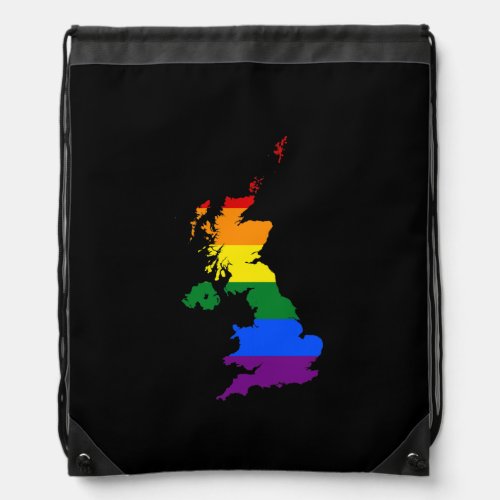 United Kingdom pride map Drawstring Bag