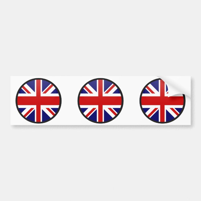 United Kingdom quality Flag Circle Bumper Sticker (Front)